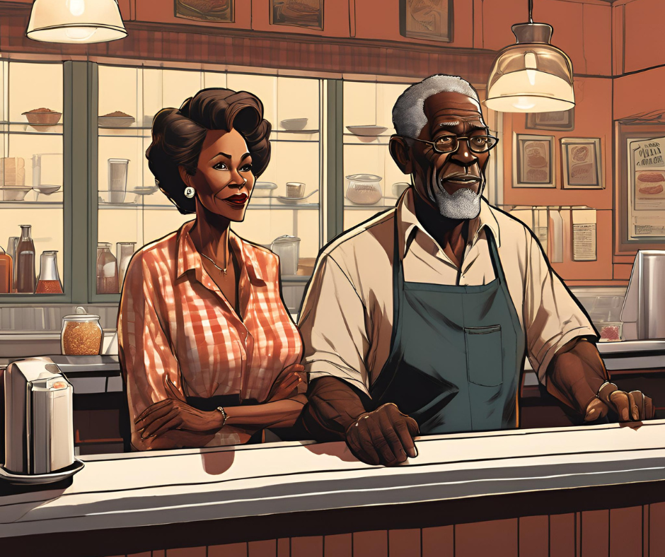 Man and woman who own a diner