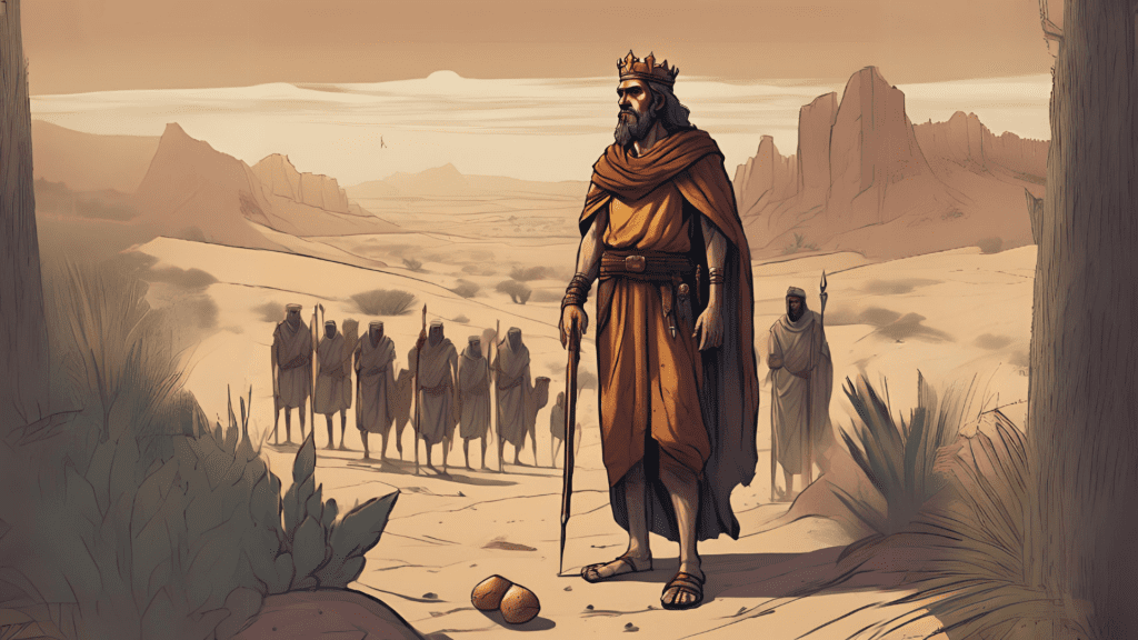 King David in the desert with his mighty men