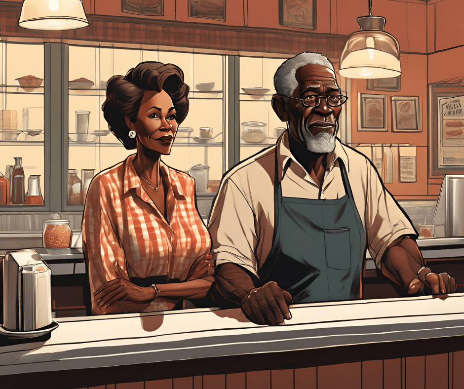 Man and woman who own a diner